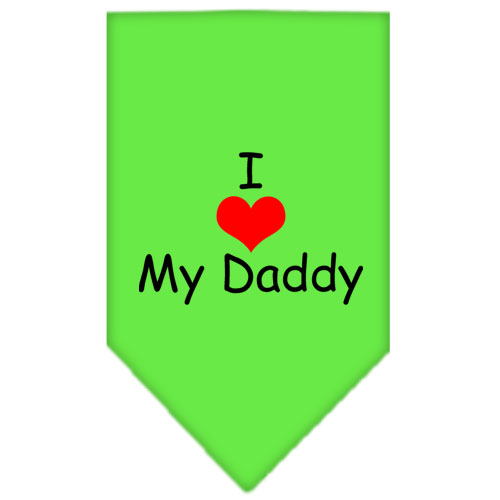 I Heart My Daddy Screen Print Bandana Lime Green Small